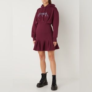 DAILY PAPER Dress NWT Grape Purple Lottie Hooded Cotton Jersey Mini Dress Large